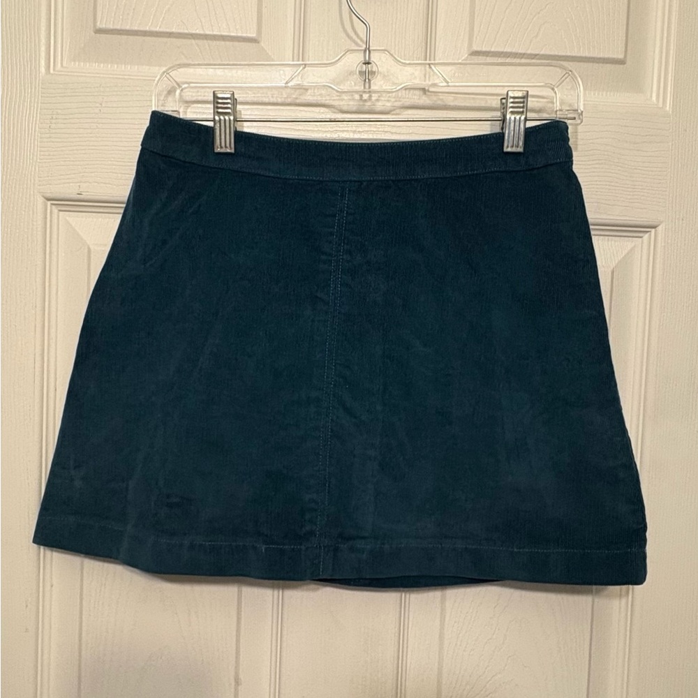 A&F teal corduroy skirt